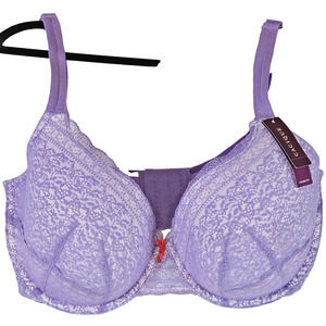 Cacique Shaping Solution Cotton T-Shirt Bra Underwire Lace Spandex Size 40F NWT